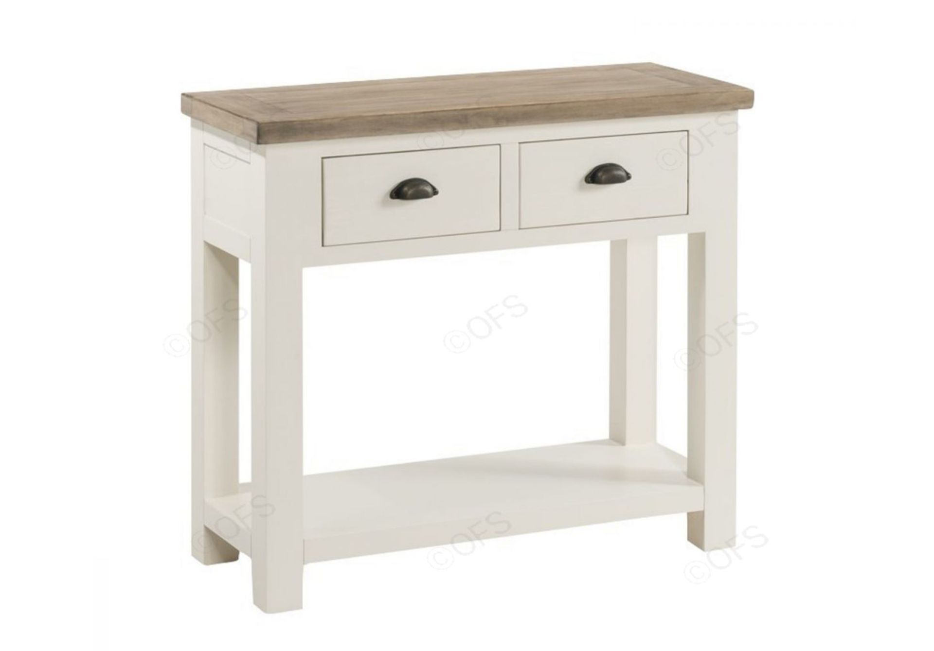 Santorini Painted Large Console Table sun dried ash & antique white