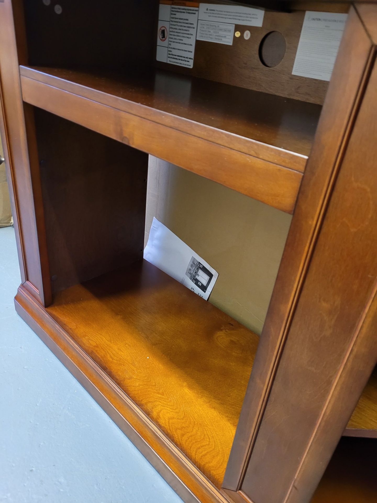 Brown Mahogany Corner Media Console Cabinet - Image 6 of 6