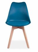 MMILO 4x Tulip Pyramid Dining Chairs With Beech Legs