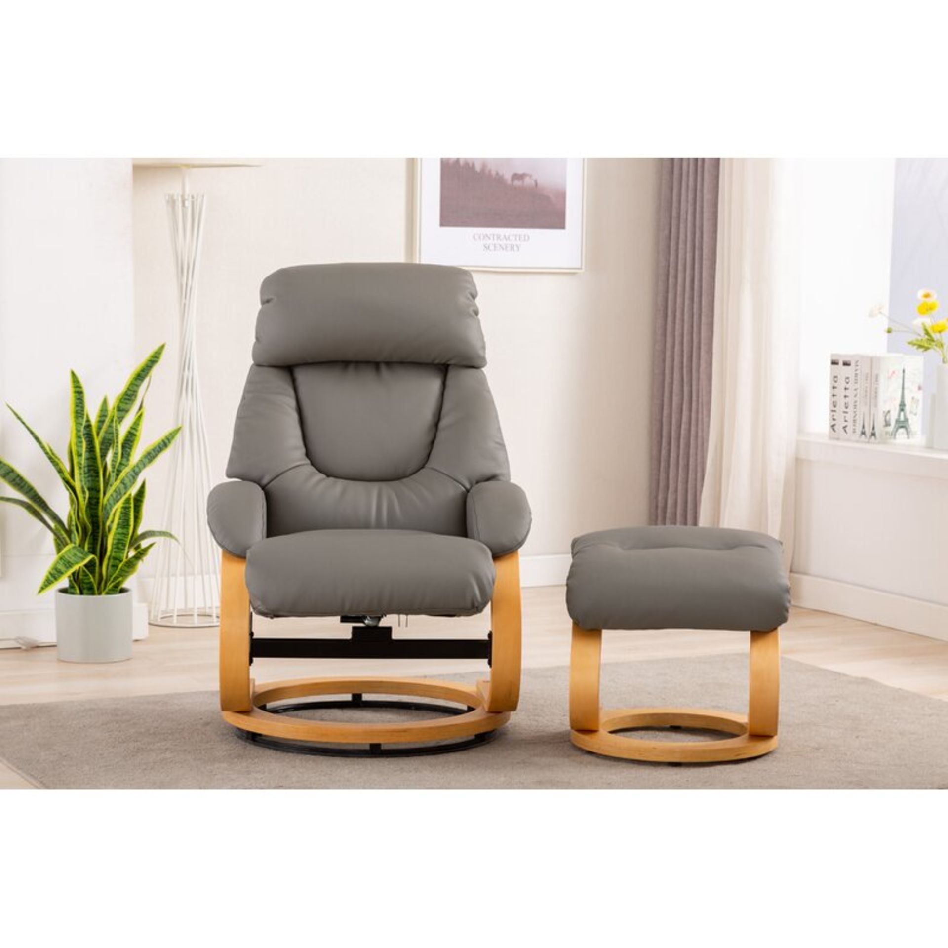 Ahmaud Livia Manual Recliner with Footstool - Image 2 of 4