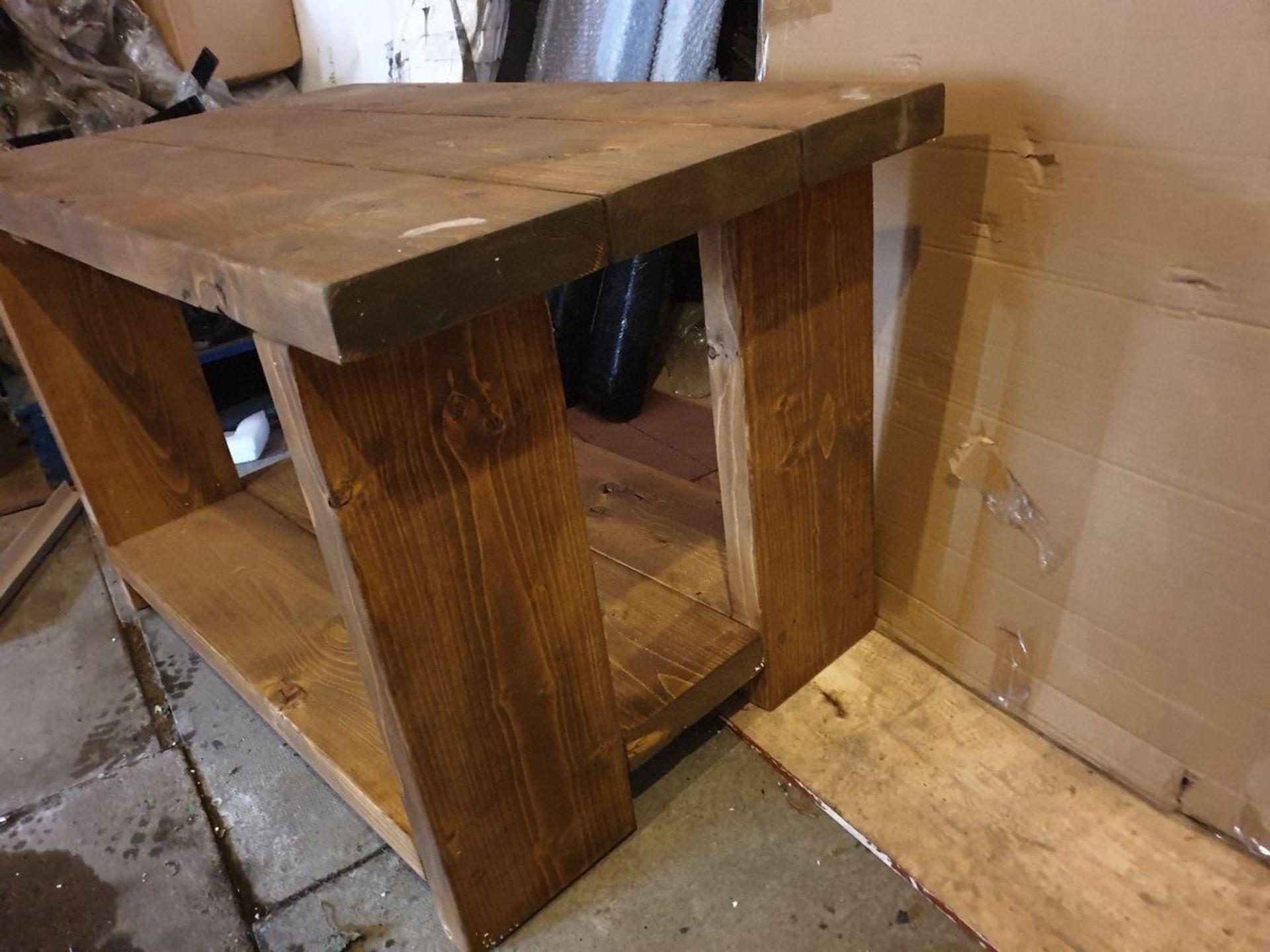 Solid wood rustic table tv unit - Image 5 of 5
