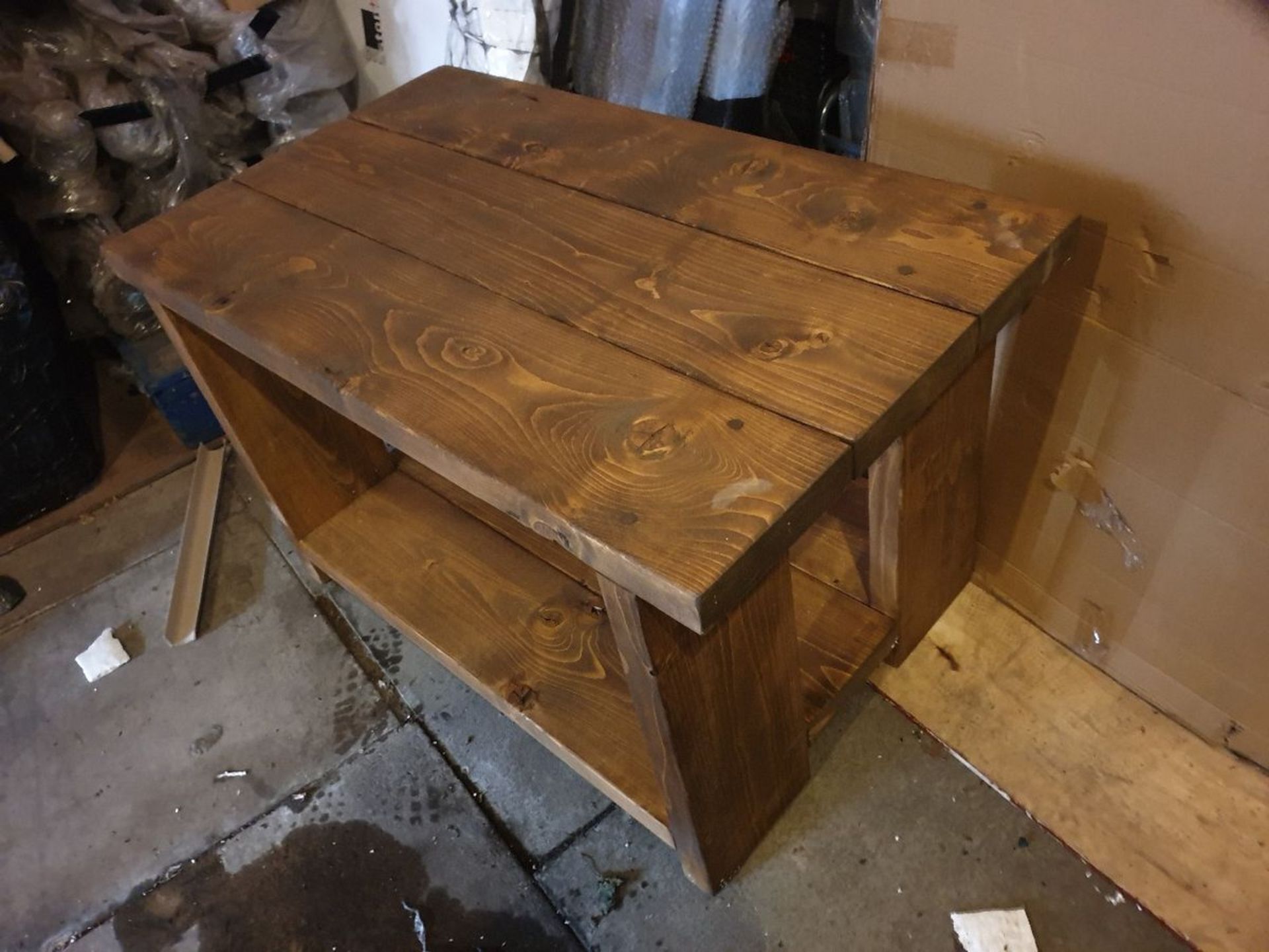 Solid wood rustic table tv unit - Image 4 of 5