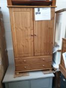 Malmo Stained Pine 2 Drawer Double Wardrobe (H)1373mm (W)883mm (D)480mm