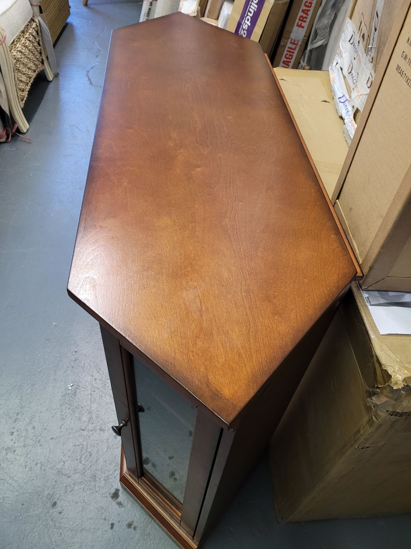 Brown Mahogany Corner Media Console Cabinet - Image 5 of 6