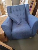 Blue fabric armchair side chair