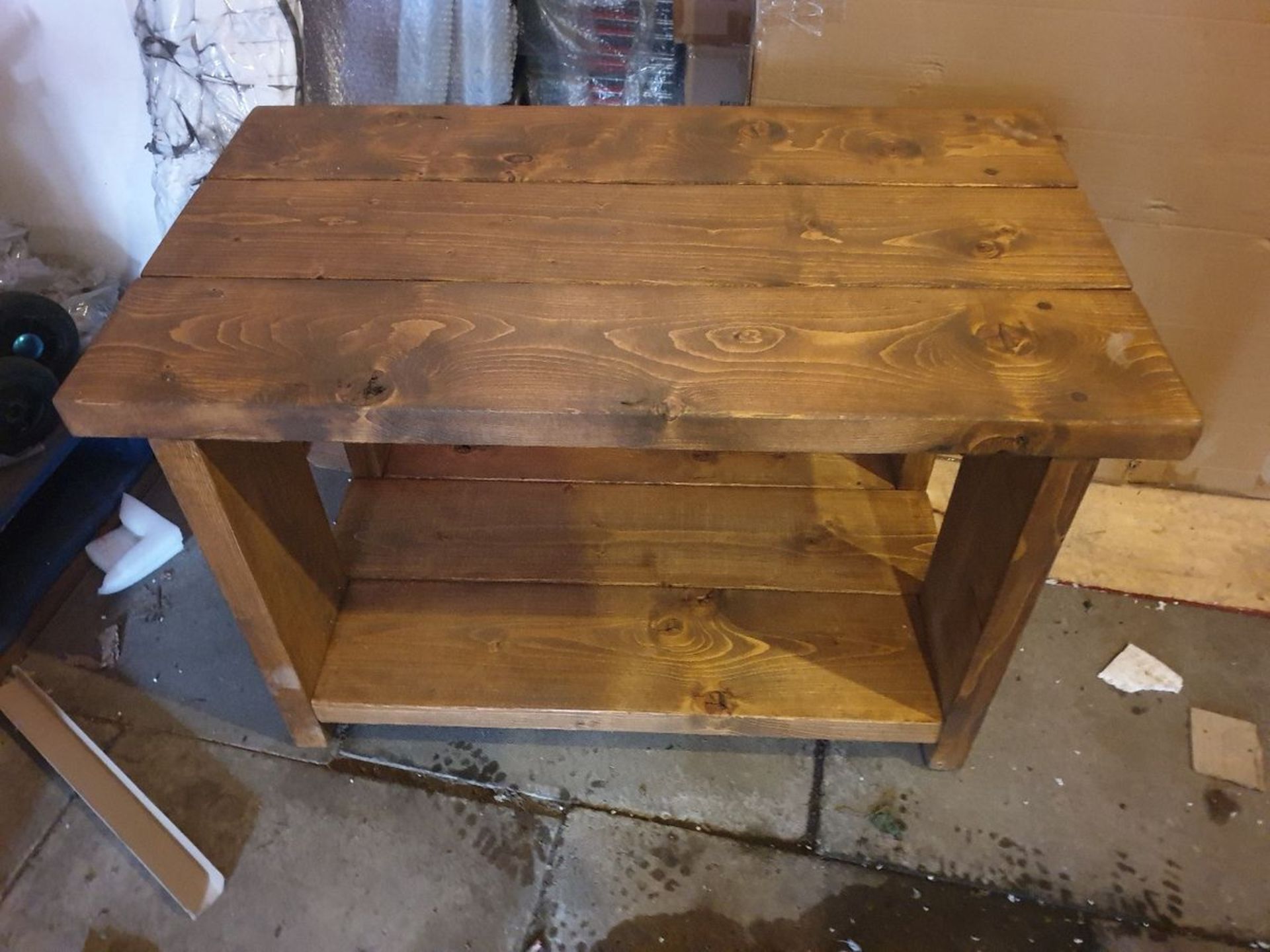 Solid wood rustic table tv unit - Image 2 of 5