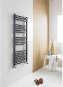 Nuie Curved Heated Towel Rail 1150mm H x 500mm W Anthracite