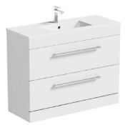 Derwent White Floor Standing 1000 Vanity Unit With Drawers RRP £289 (ODFDW1000)