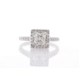 18k White Gold Princess Cut Diamond Ring 1.34 Carats
