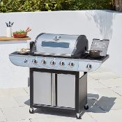 1x Uniklame Classic. 5 Burner Glass Window Gas Grill With Side Burner RRP £279.