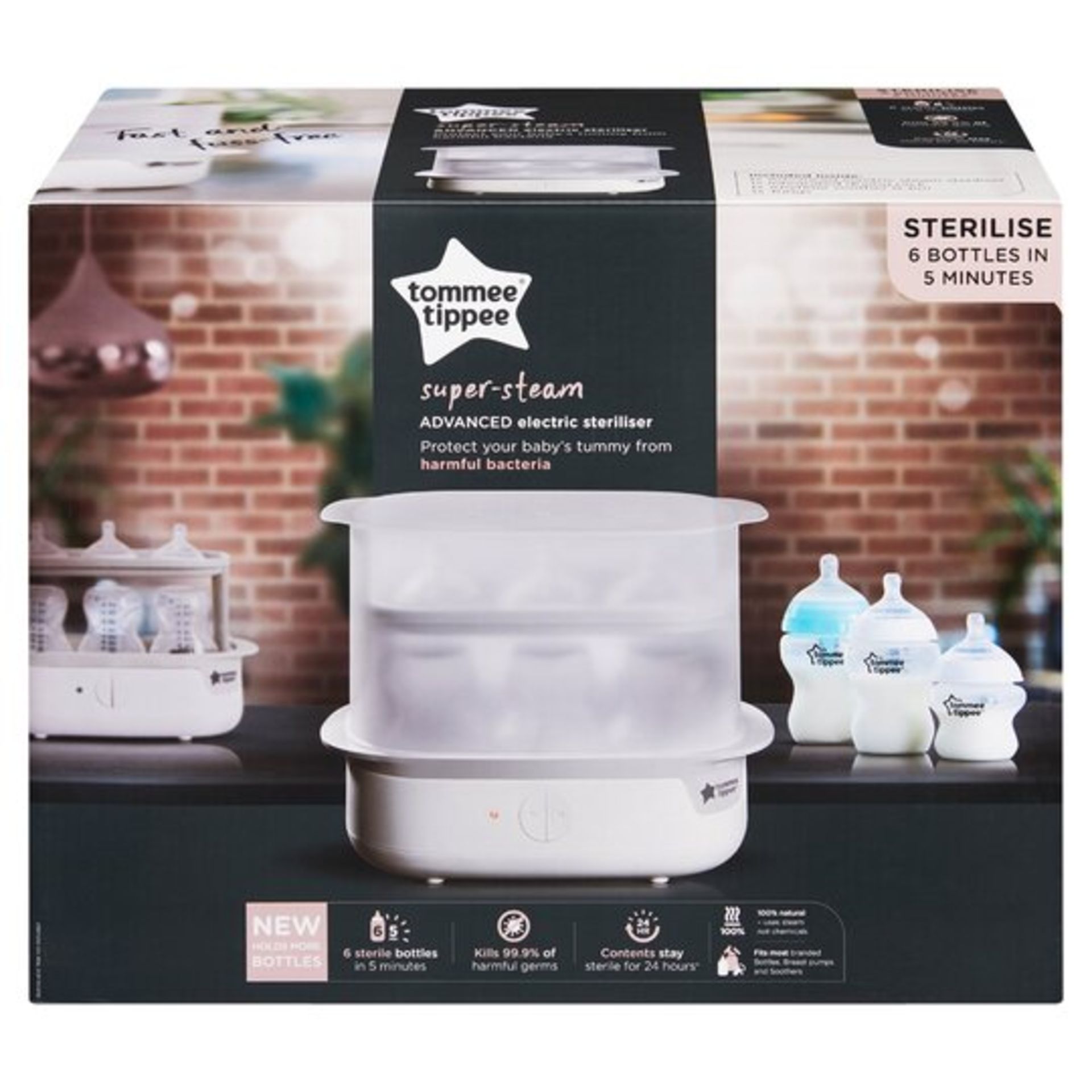 (R9J) 5x Tommee Tippee Items. 1x Super Steam Advanced Electric Steriliser. 1x Mini Blend. 1x Ohr Th