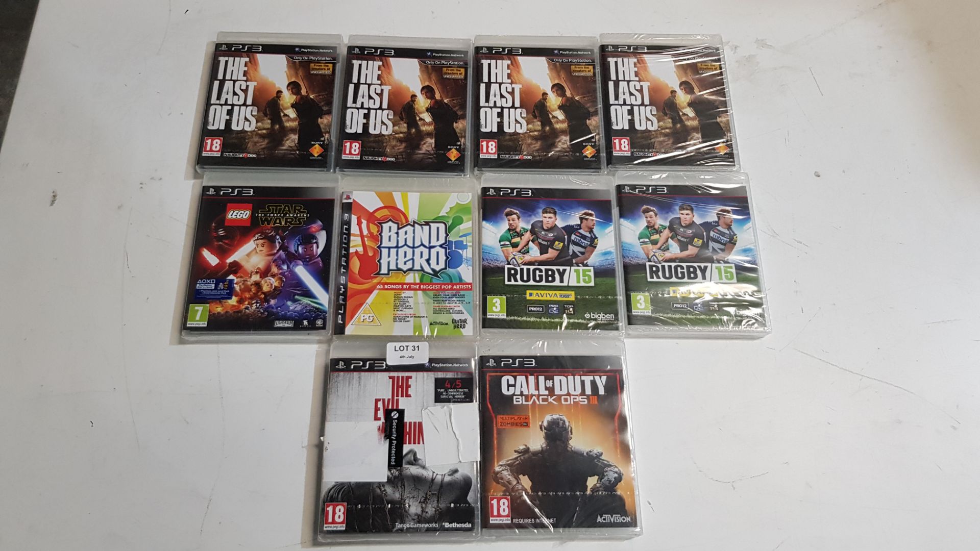 10x Mixed PS3 Games. All New And Sealed. 4x The Last Of Us. 2x Rugby 15. 1x Band Hero. 1x Call Of D - Image 5 of 5