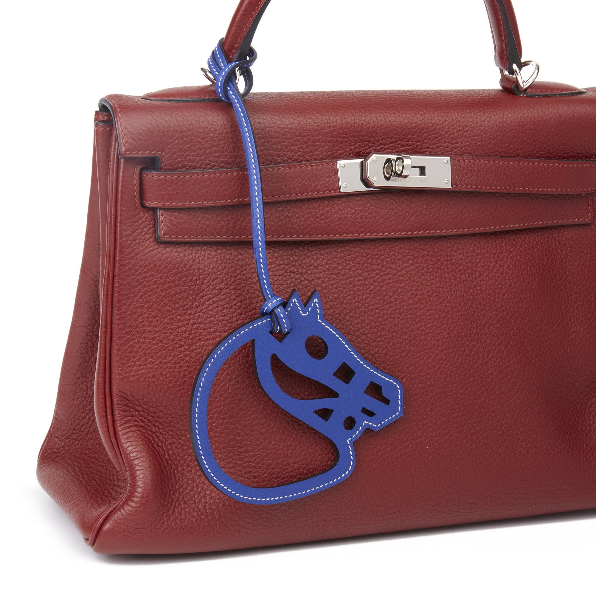 Hermès Bleu Electric Swift Leather Paddock Cheval Charm - Image 2 of 5