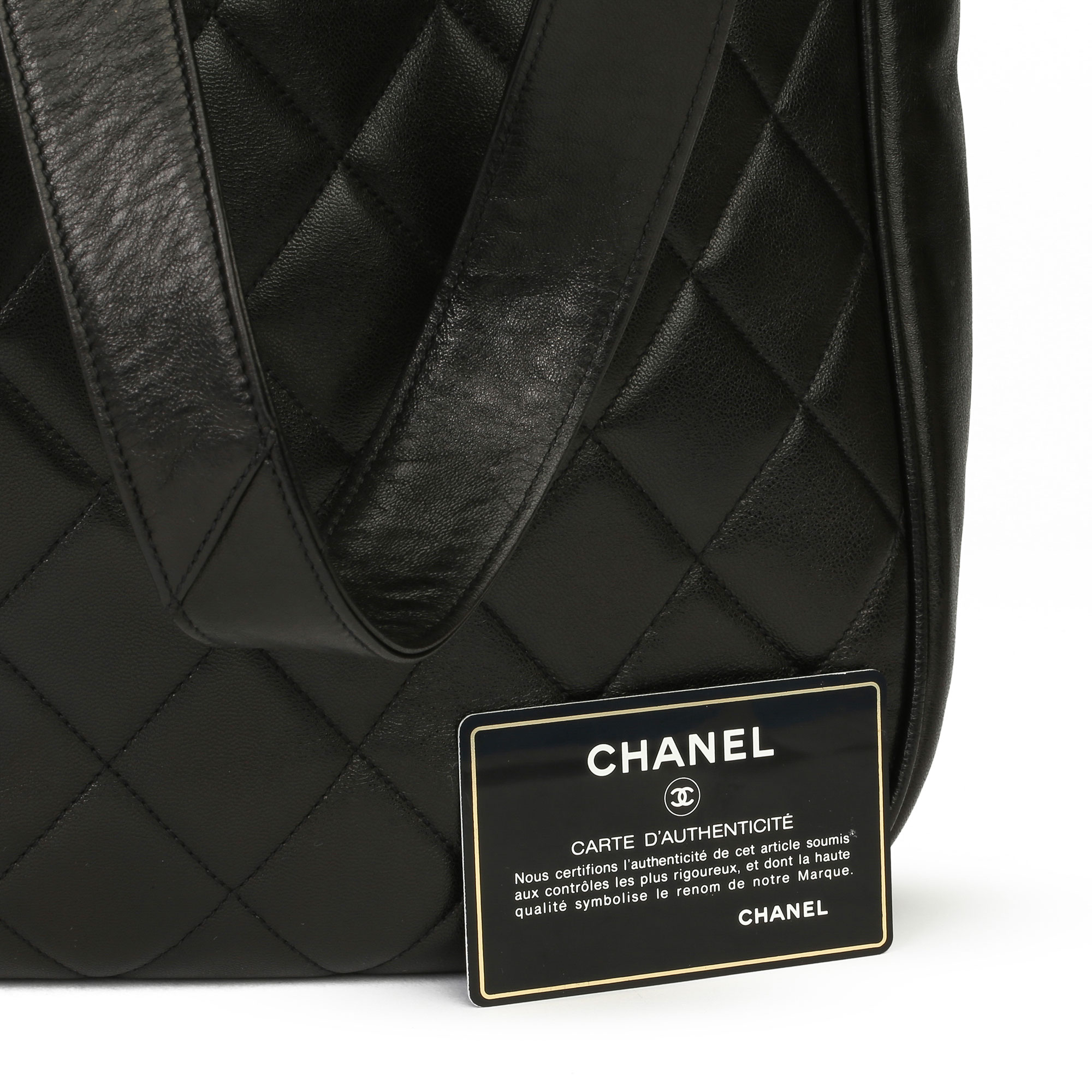 Chanel Black Quilted Lambskin Vintage Classic Shoulder Tote - Image 3 of 13