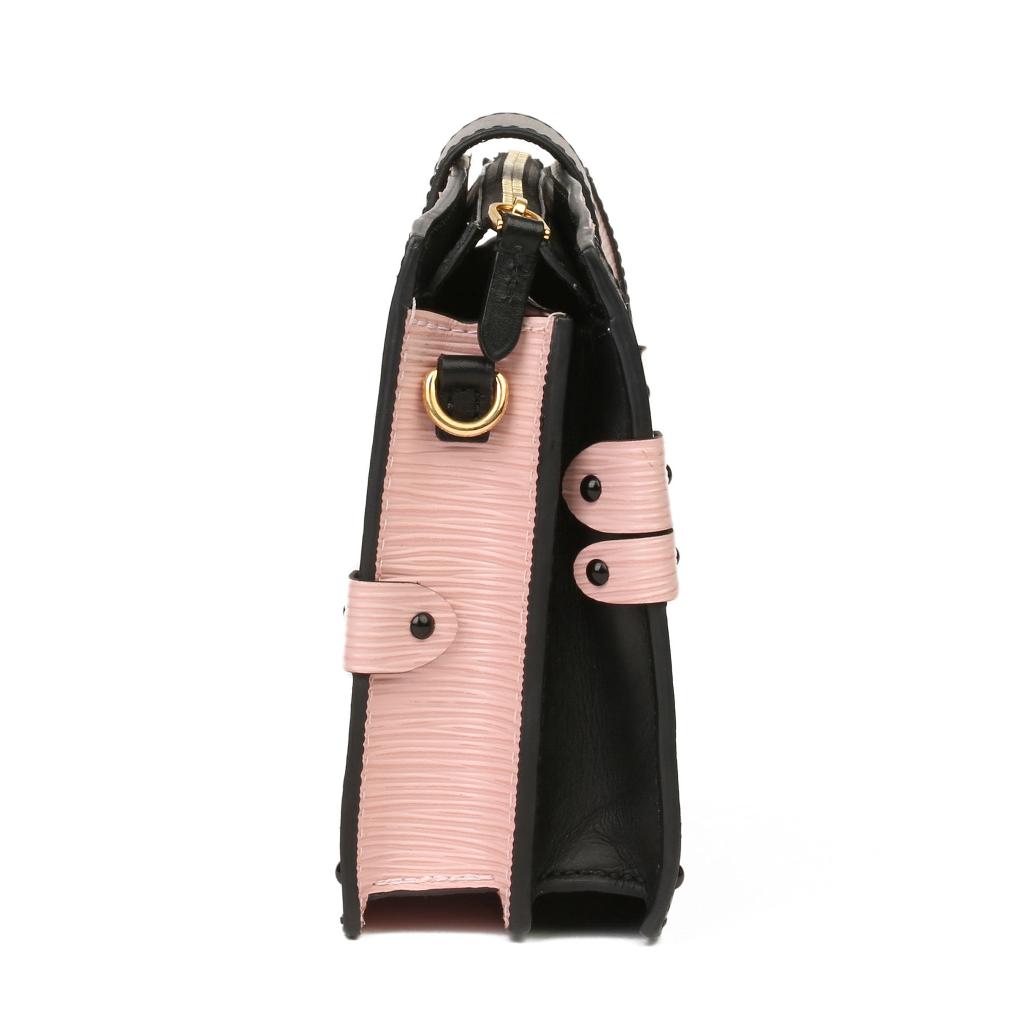 Louis Vuitton Rose Ballerine Epi Leather & Black Calfskin Leather Trunk Clutch - Image 12 of 12