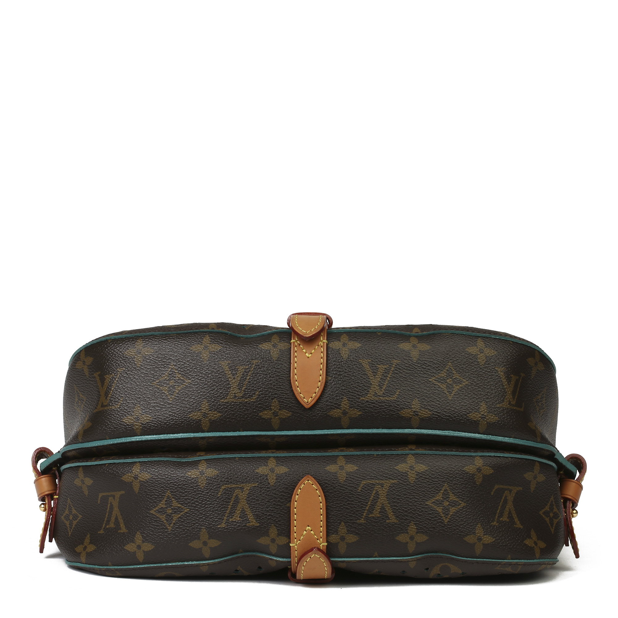 Louis Vuitton Brown Perforated Monogram Coated Canvas & Vachetta Leather Teal Saumur 30 - Image 9 of 14