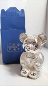 Vintage Silver Plated Teddy Bear Money Box