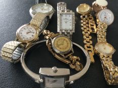 Collection Of 7 Ladies & 1 Gents Wristwatches Mostly Gold Plated (Gs21)