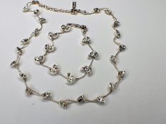 Vintage Napier Teardrop Crystal Silvertone Necklace & Bracelet