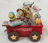 Rare Vintage Teddy In Toyland Wagon Music Box 1993