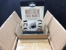Box of 60 ginger fox ltd moustache fridge magnets