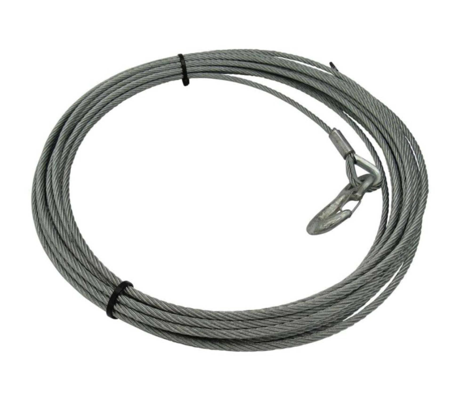 4 X 6mm X 15Mtr Galvanised Hand Winch Cable With Hook (Not For Lifting) (Hwc6)