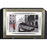 Tony Rome Original Painting Gondolas on Venetian Canal