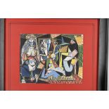 Limited Edition on Silk by Pablo Picasso 'Les Femmes D'Alger (Version O)