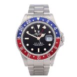 Rolex GMT-Master 16700 Men Stainless Steel Pepsi Serif Fat Font Watch