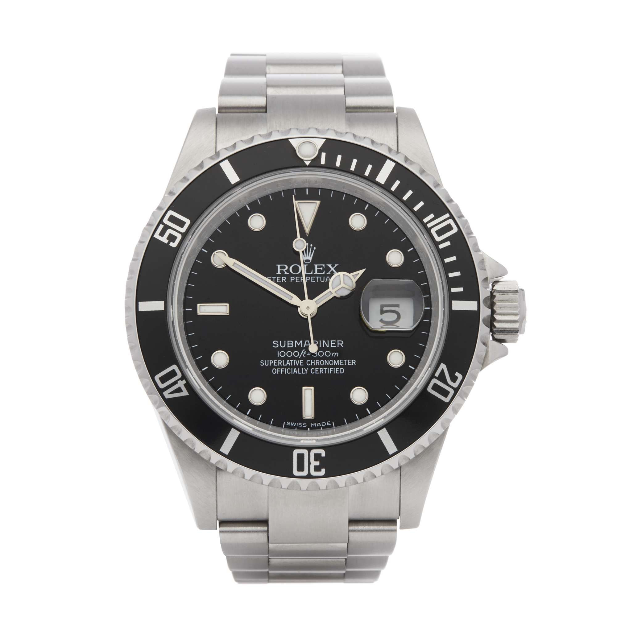 Rolex Submariner Date 16610 Men Stainless Steel Watch