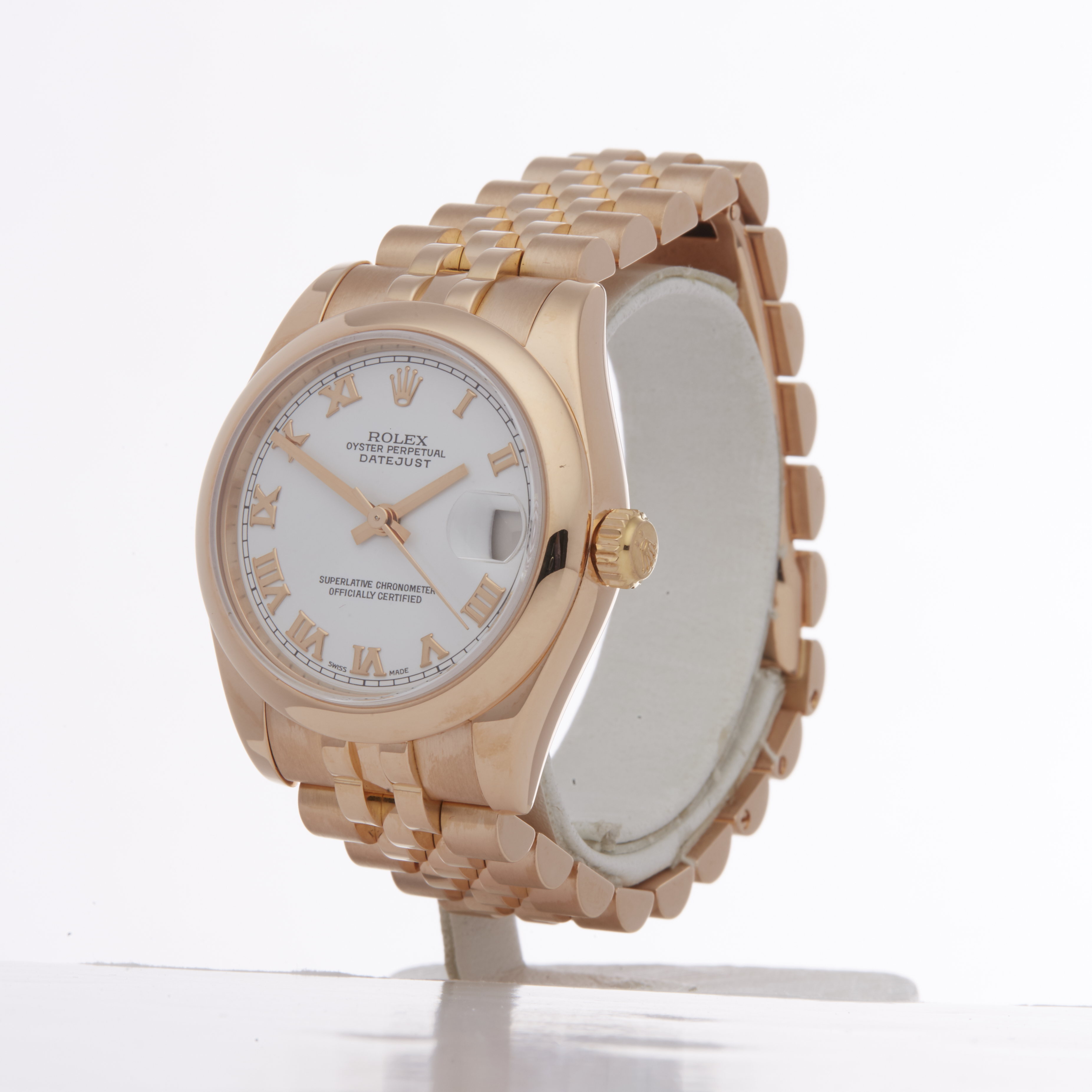 Rolex Datejust 31 178245 Ladies Rose Gold Watch - Image 9 of 9