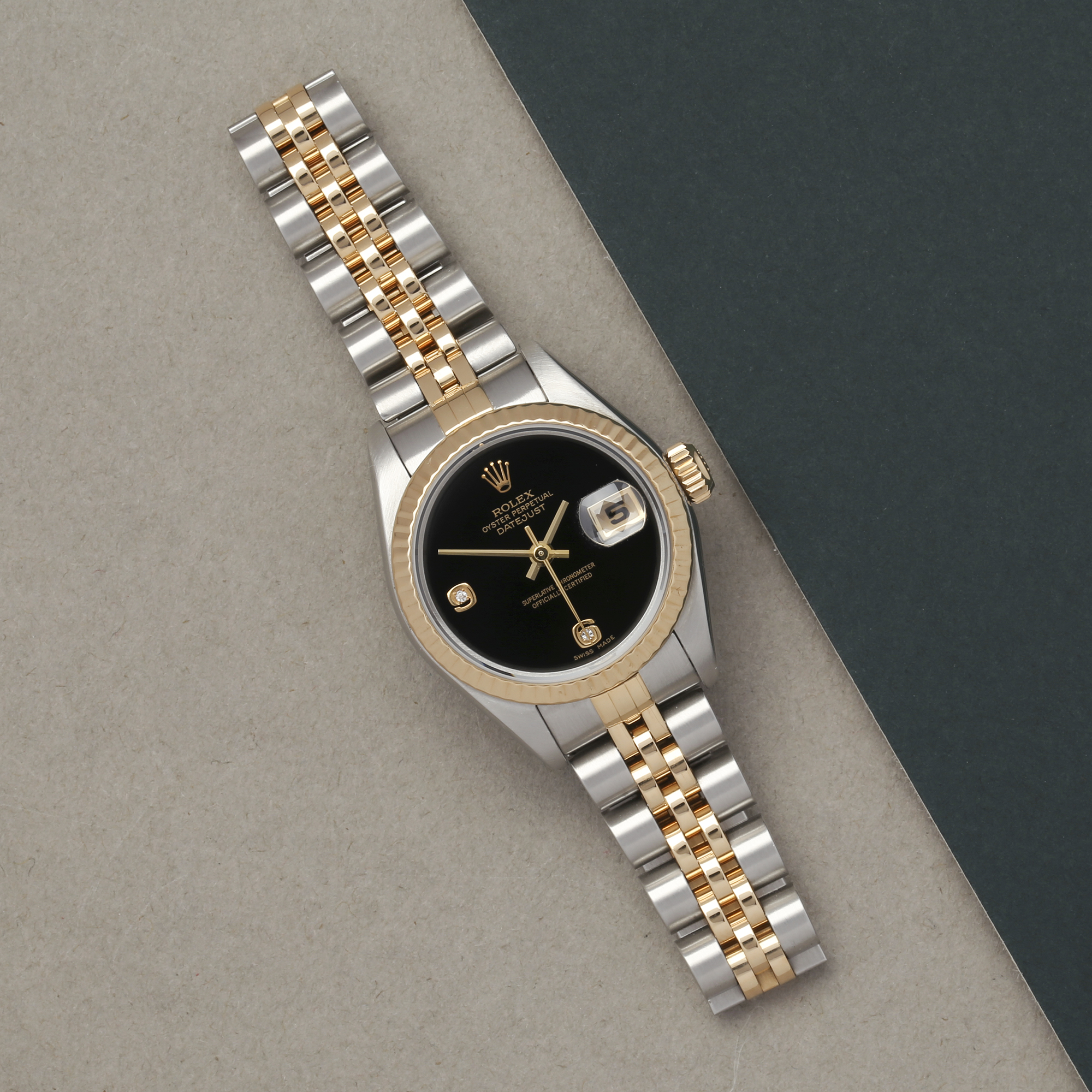 Rolex Datejust 26 79173 Ladies Stainless Steel Diamond Onyx Watch - Image 8 of 8