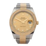 Rolex Datejust 41 126333 Men Yellow Gold & Stainless Steel Diamond Watch