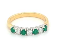 Claw Set Diamond & Emerald Eternity Ring