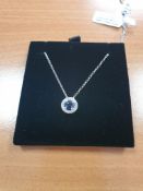 Diamond And Sapphire Necklace Set In 18K White Gold