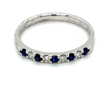 Sapphire And Diamond Eternity Ring Set In 18K White Gold