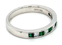 Channel Set Half Eternity Ring Set In 18K White Gold