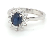 Sapphire & Diamond Engagement Ring