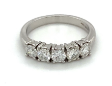 5 Stone Diamond Eternity Ring Set In Platinum