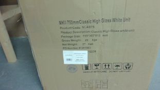 MKll 750mm Classic High Gloss White Unit Customer Return