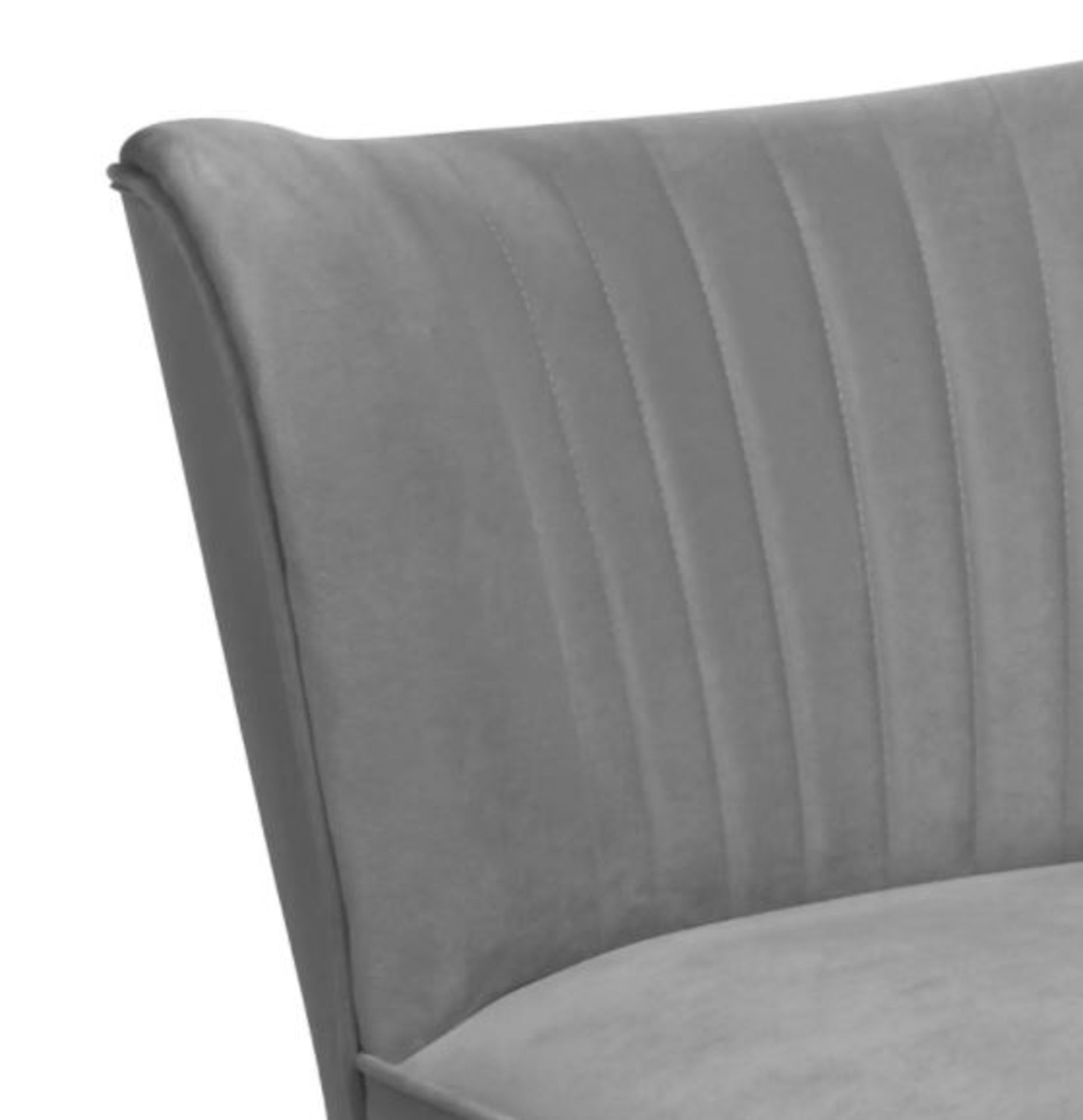 (R5J) 1x Occasional Chair Grey RRP £60. Velvet Fabric Cover. Rubberwood Legs.. (H72xW60xD70cm) - Image 6 of 8