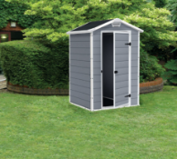 1x Keter Manor Outdoor Plastic Garden Storage Shed 4x3 Grey RRP £319.95. Dimensions (L103x W129x D