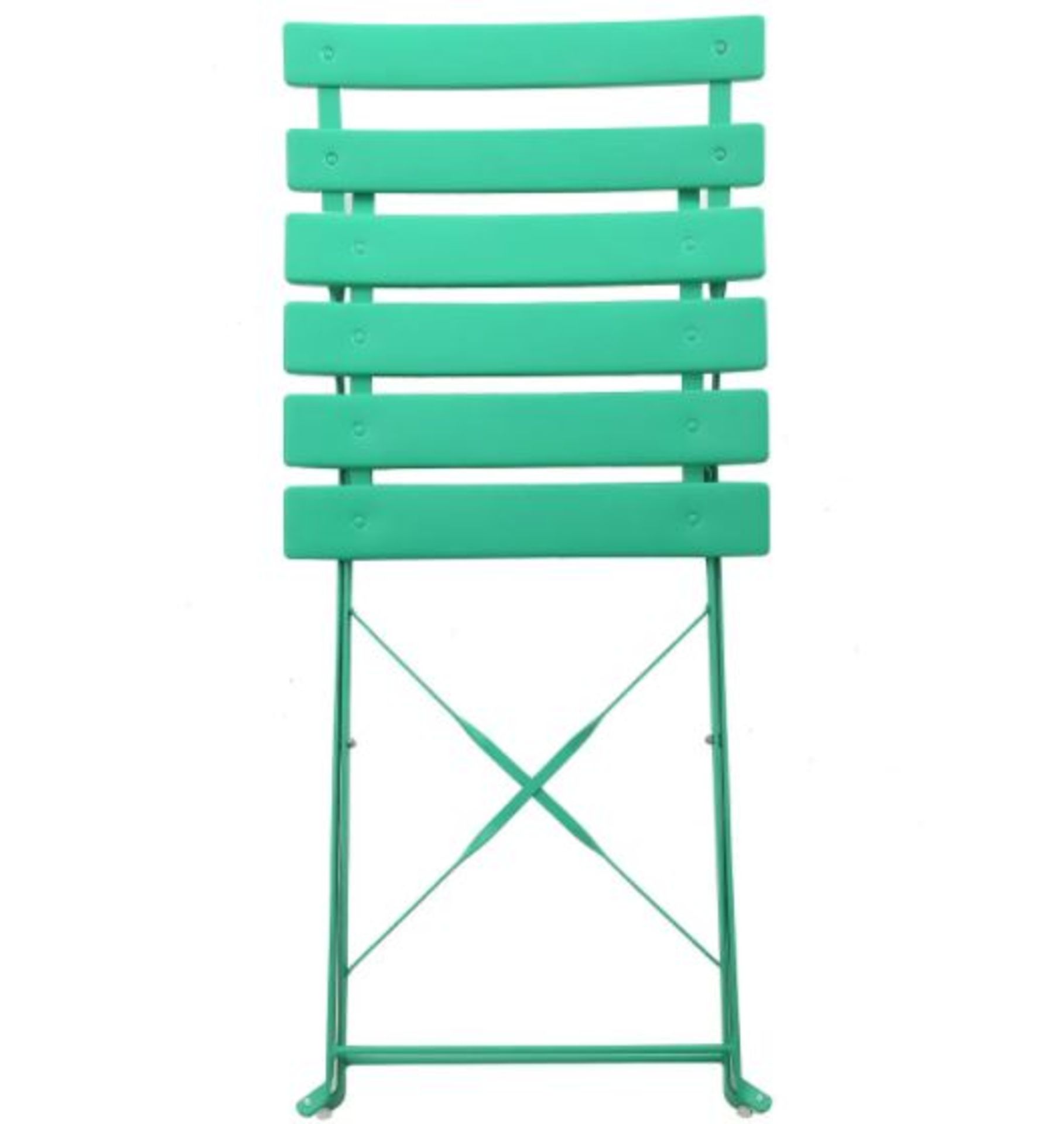 (R8A) 1x Lazio Bistro Set Green RRP £85. Powder Coated Steel Frame. Foldable Units For Easy Storag - Image 5 of 7