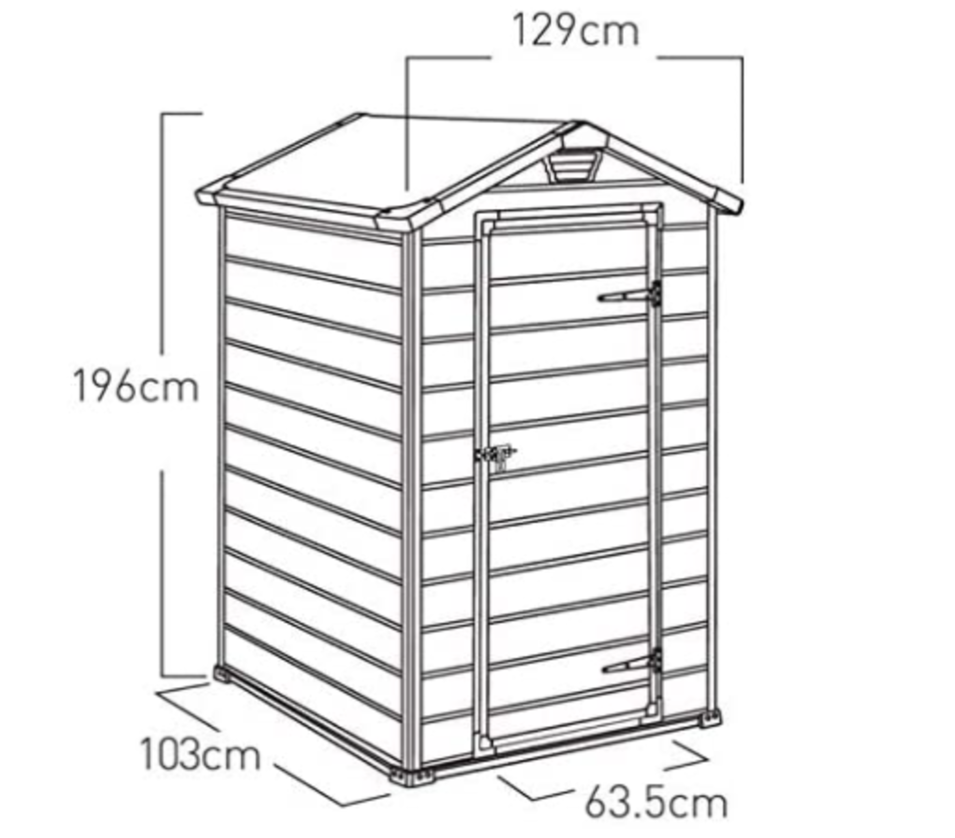 1x Keter Manor Outdoor Plastic Garden Storage Shed 4x3 Grey RRP £319.95. Dimensions (L103x W129x D - Image 5 of 6