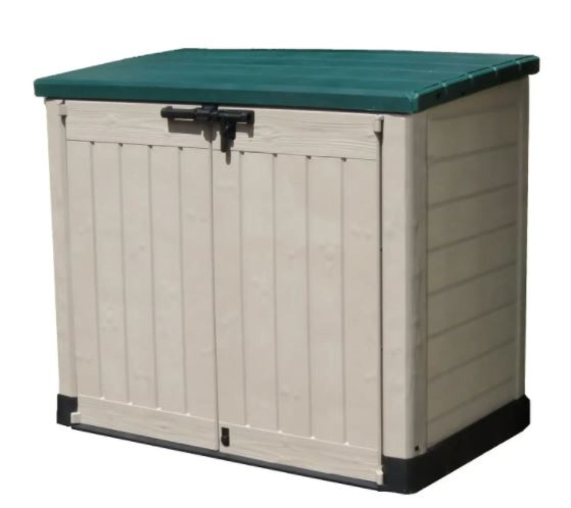 1x Keter Store It Out Max RRP £160. 1200L Beige And Green (H125x W145.5x D82cm) - Image 4 of 7