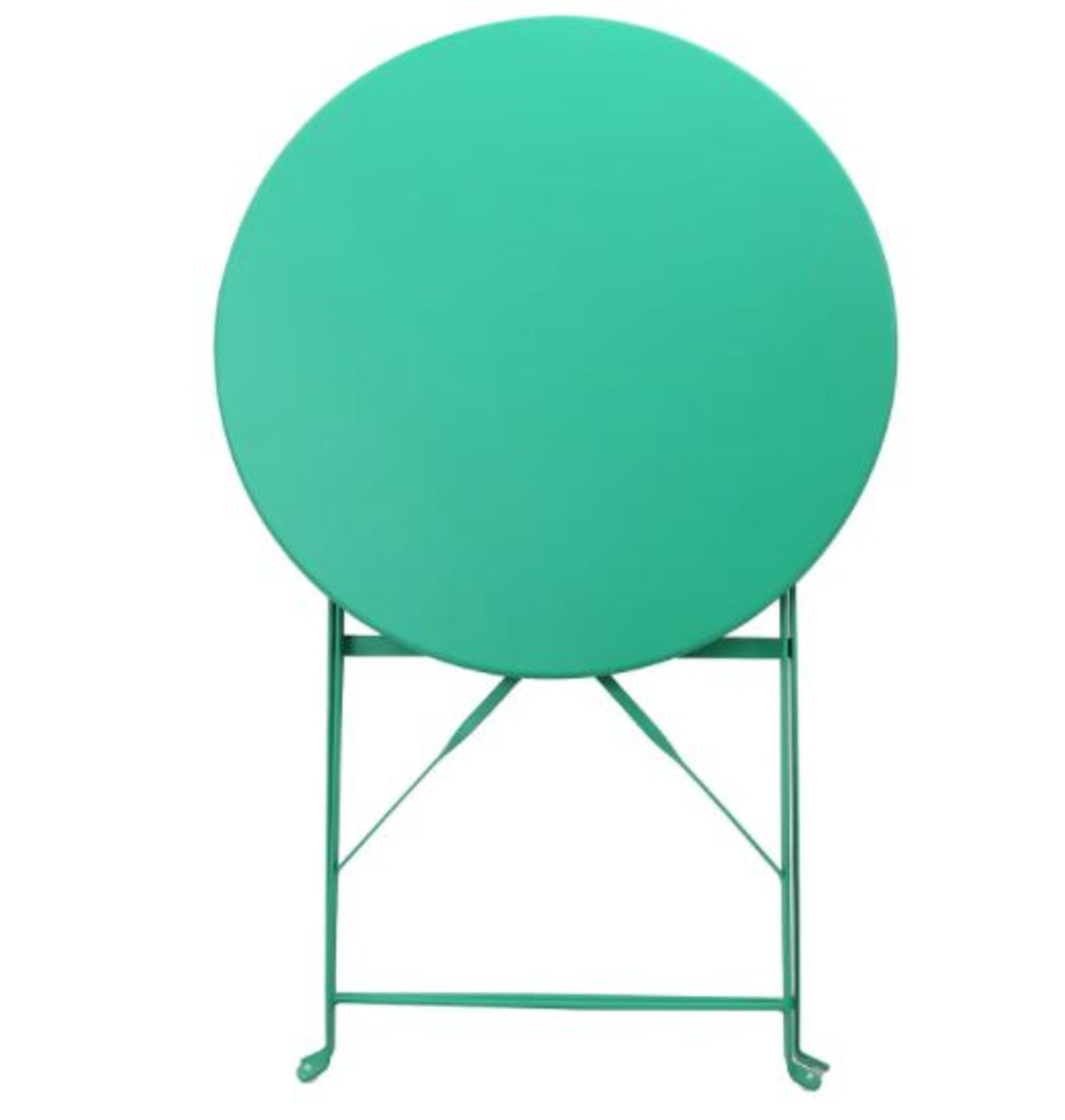 (R8A) 1x Lazio Bistro Set Green RRP £85. Powder Coated Steel Frame. Foldable Units For Easy Storag - Image 2 of 7