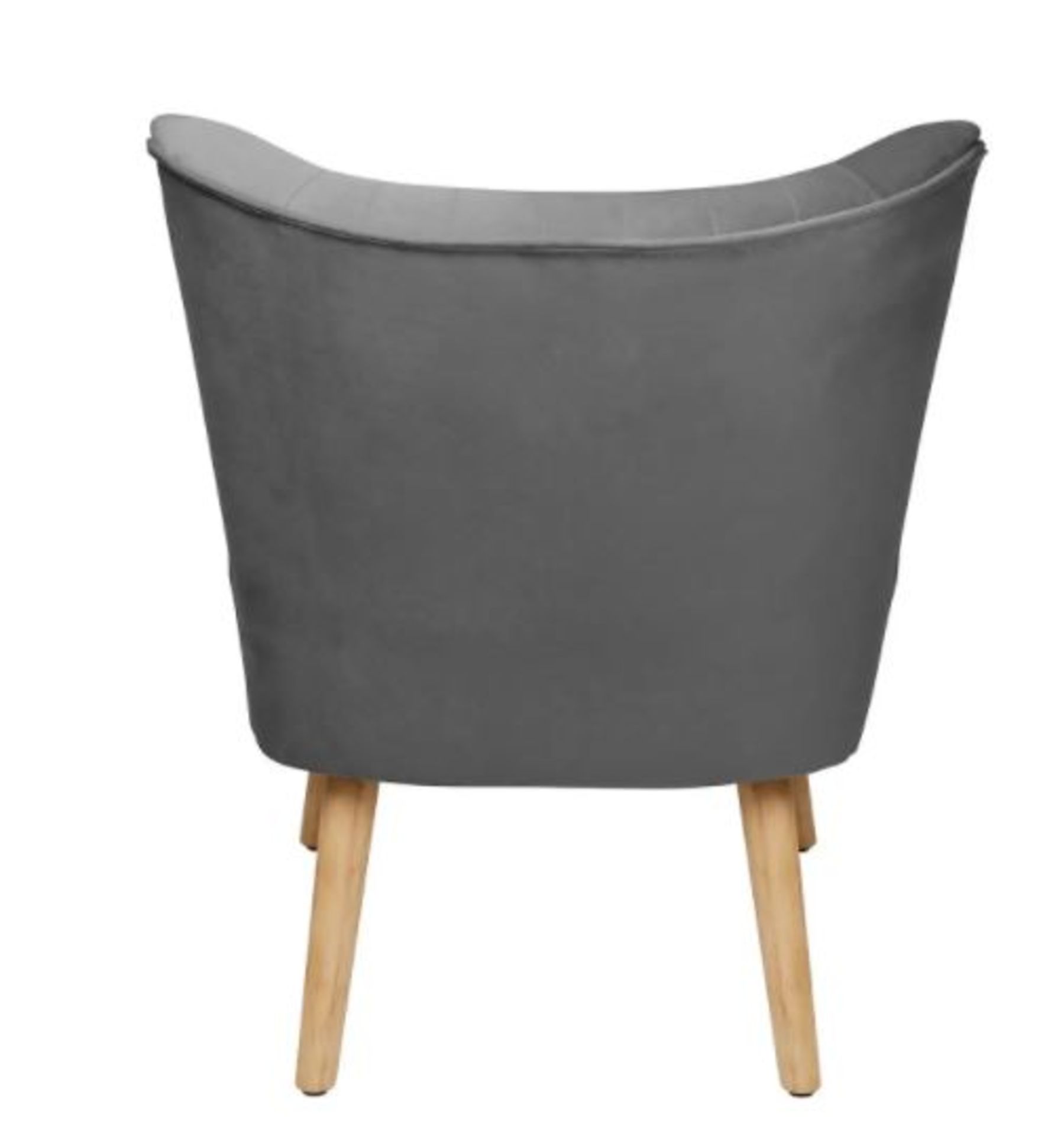 (R5J) 1x Occasional Chair Grey RRP £60. Velvet Fabric Cover. Rubberwood Legs.. (H72xW60xD70cm) - Image 5 of 8