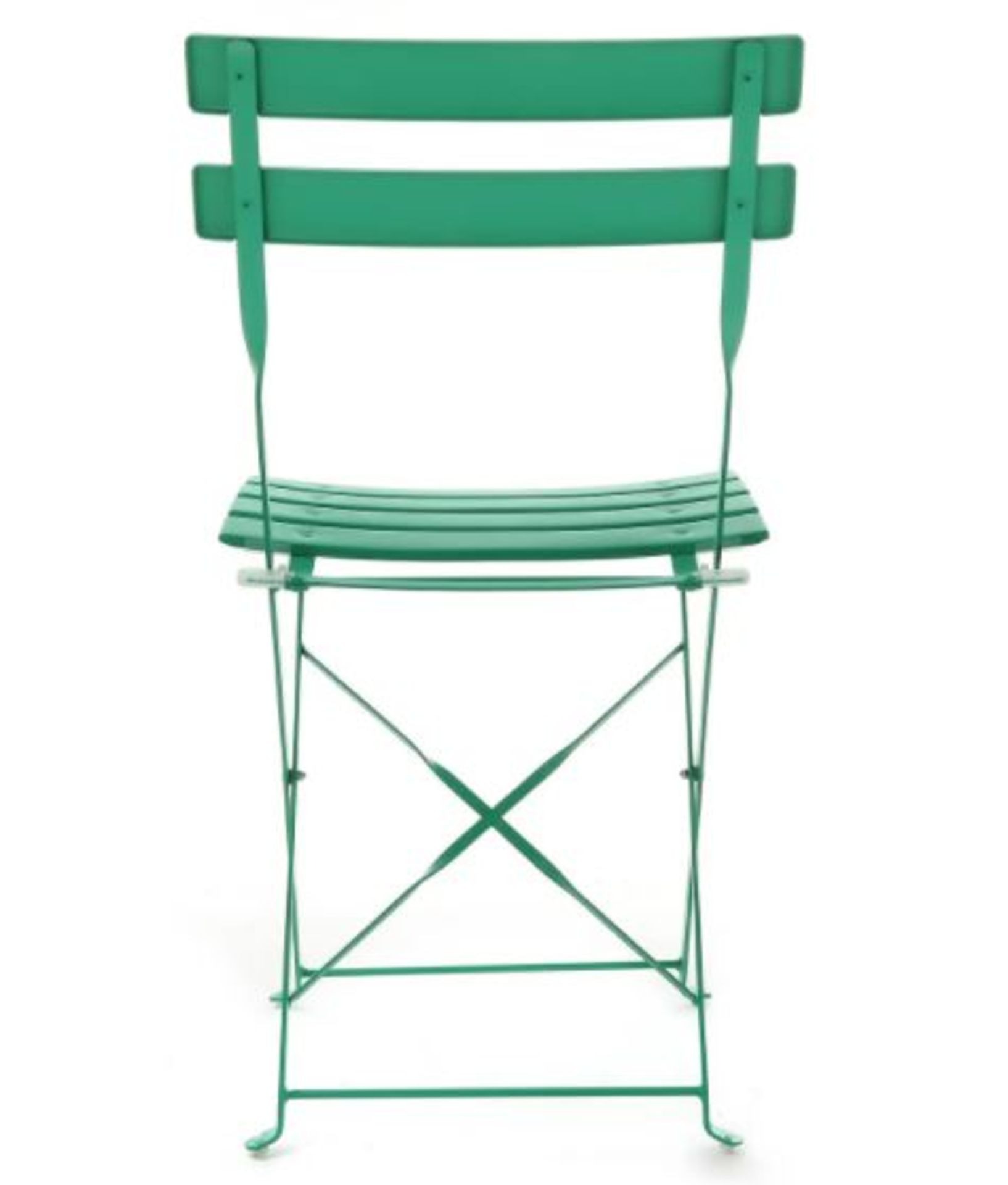 (R8A) 1x Lazio Bistro Set Green RRP £85. Powder Coated Steel Frame. Foldable Units For Easy Storag - Image 4 of 7