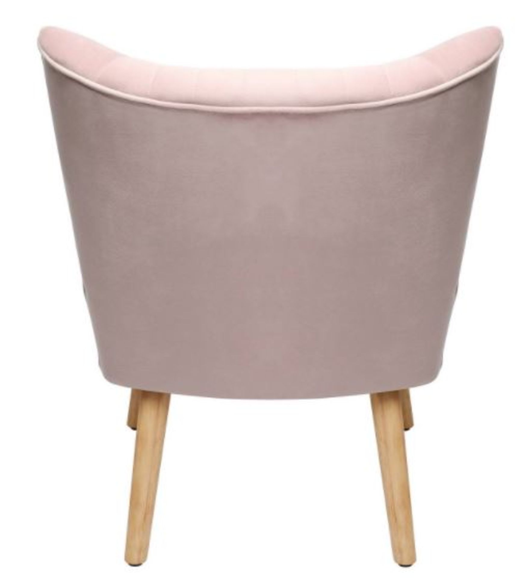 (R5K) 1x Occasional Chair Dark Blush RRP £60. Velvet Fabric Cover. Rubberwood Legs. (H72xW60xD70c - Image 2 of 5