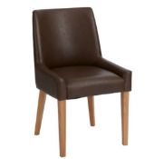 (R5J) 2x Ella Scoop Back Dining Chairs RRP £300 For Pair. Dimensions (H86xW51xD59cm). Light Oak Es